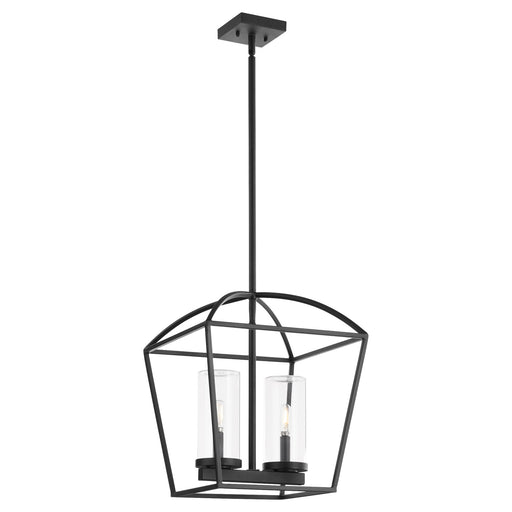 Odeon 2 Light Outdoor Pendant in Matte Black