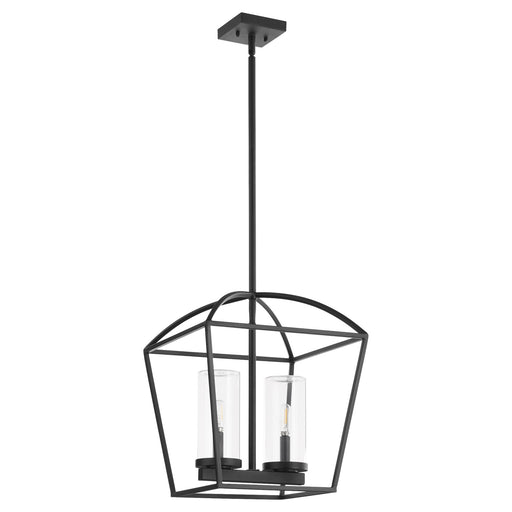 Odeon 2 Light Outdoor Pendant in Matte Black