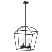 Odeon 4 Light Outdoor Pendant in Matte Black
