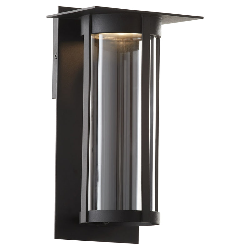 Abram 12" LED Outdoor Wall Lantern in Textured Black