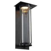 Abram 18" LED Outdoor Wall Lantern in Textured Black