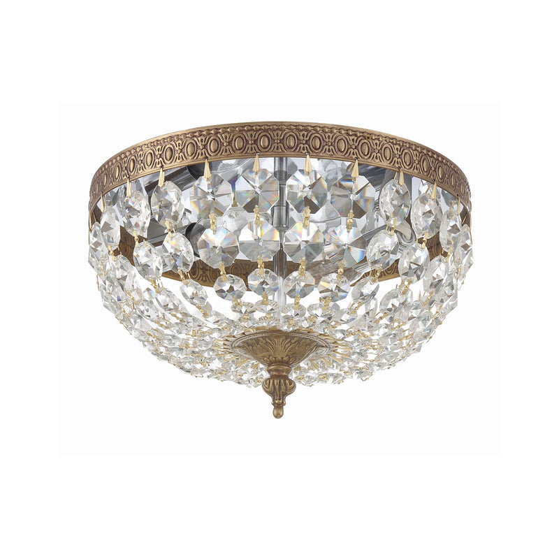 Waltham 2 Light 10" Flush Mount in Olde Brass