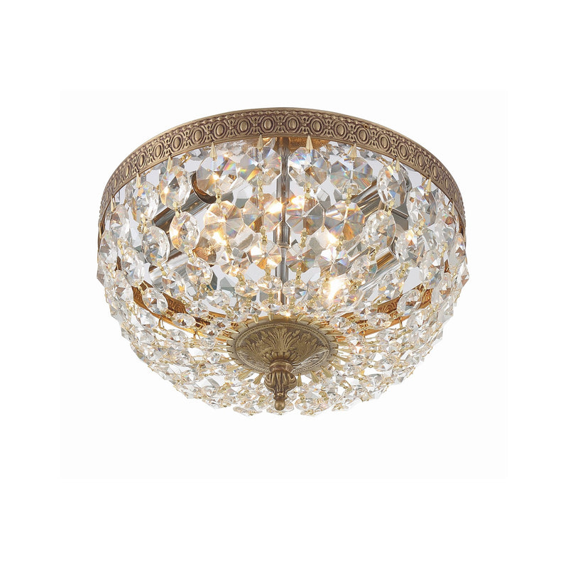 Waltham 2 Light 10" Flush Mount in Olde Brass