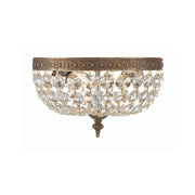 Waltham 2 Light 10" Flush Mount in Olde Brass