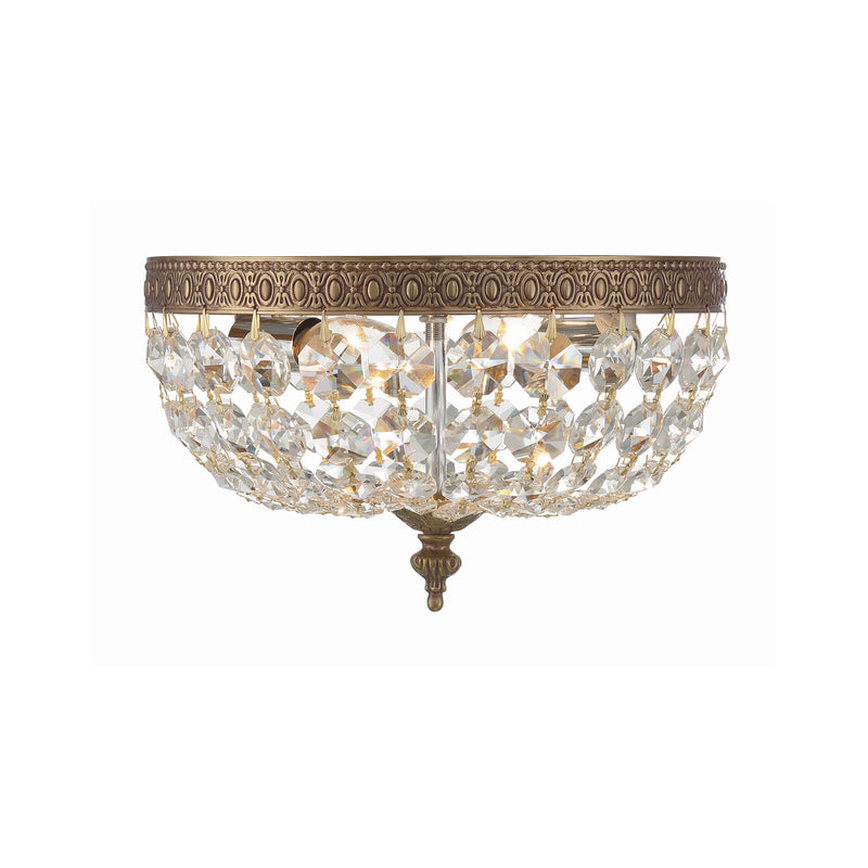 Waltham 2 Light 10" Flush Mount in Olde Brass