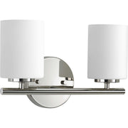 Replay 2-Light Etched Glass Bath Vanity Light in Polished Nickel