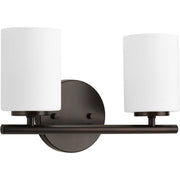 Replay 2-Light Etched Glass Bath Vanity Light in Antique Bronze
