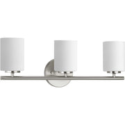 Replay 3-Light Etched Glass Bath Vanity Light in Brushed Nickel