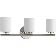 Replay 3-Light Etched Glass Bath Vanity Light in Polished Nickel