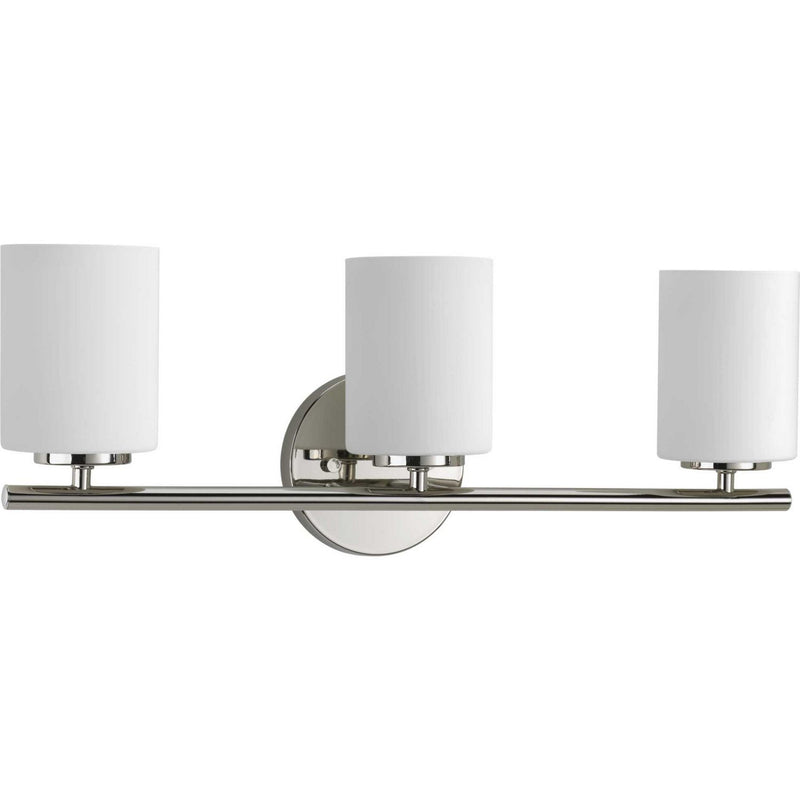Replay 3-Light Etched Glass Bath Vanity Light in Polished Nickel