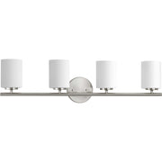 Replay 4-Light Etched Glass Bath Vanity Light in Brushed Nickel