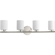 Replay 4-Light Etched Glass Bath Vanity Light in Polished Nickel