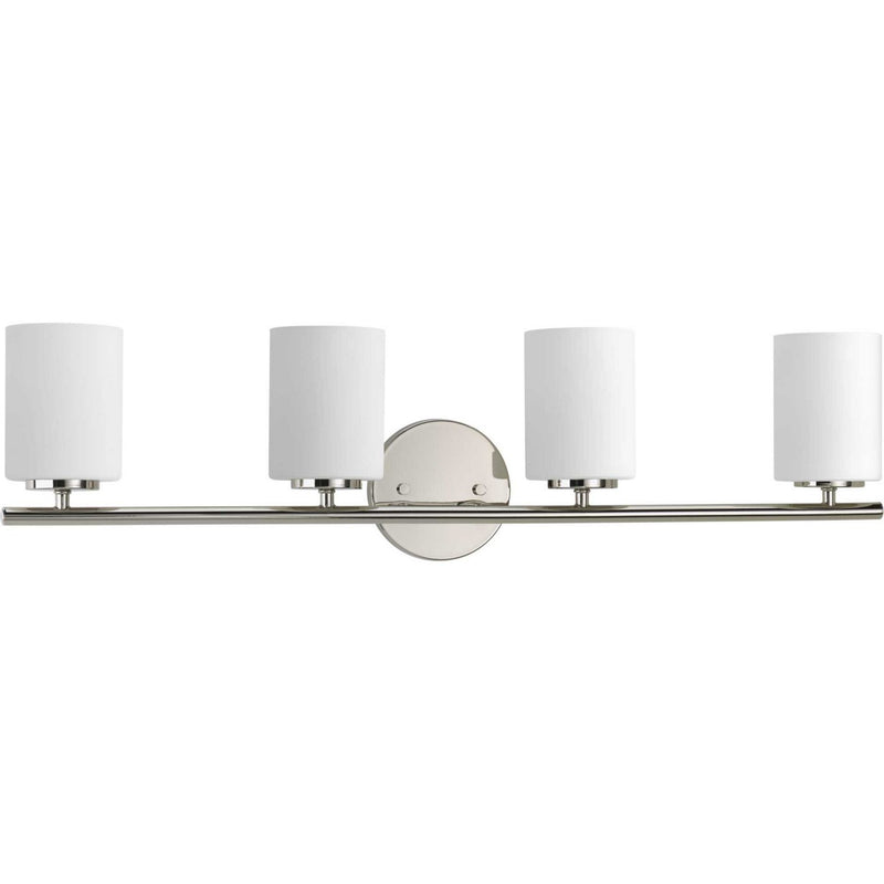 Replay 4-Light Etched Glass Bath Vanity Light in Polished Nickel
