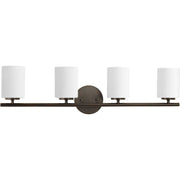 Replay 4-Light Etched Glass Bath Vanity Light in Antique Bronze