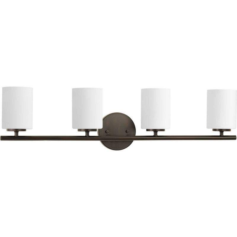 Replay 4-Light Etched Glass Bath Vanity Light in Antique Bronze