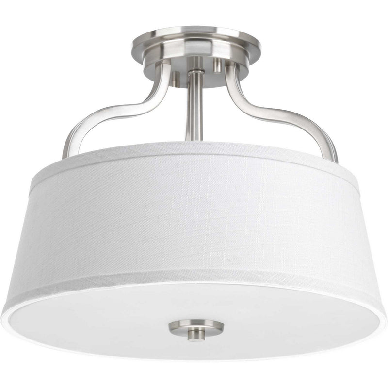 Arden Two Light Semi-Flush Mount in Brushed Nickel