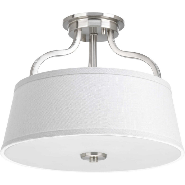 Arden Two Light Semi-Flush Mount in Brushed Nickel