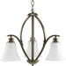 Joy Three Light Chandelier in Antique Bronze