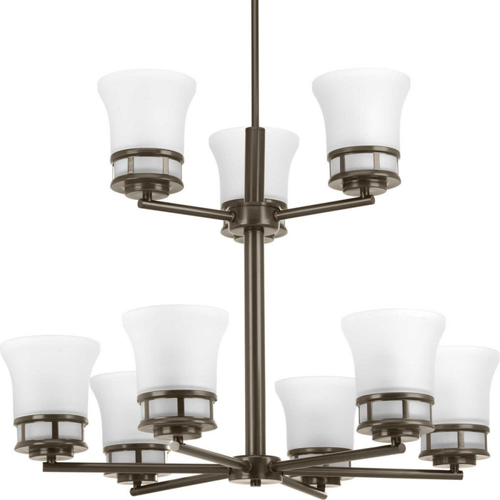 Cascadia 9-Light, 2-Tier Chandelier in Antique Bronze