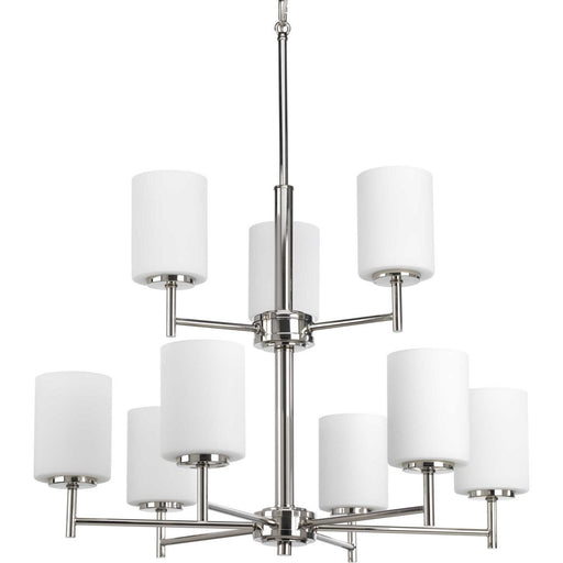 Replay Nine Light Chandelier in Polished Nickel