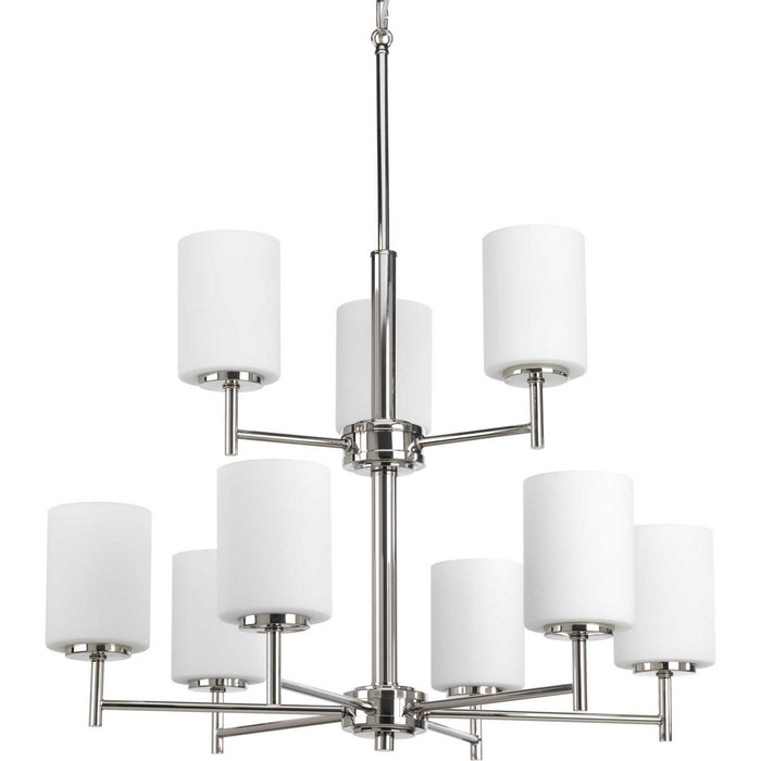 Replay Nine Light Chandelier in Polished Nickel