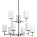 Replay Nine Light Chandelier in Polished Nickel
