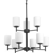 Replay 9-Light Etched Glass Chandelier in Black