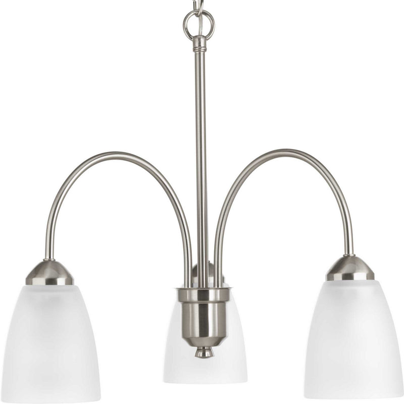 Gather Three Light Chandelier in Brushed Nickel