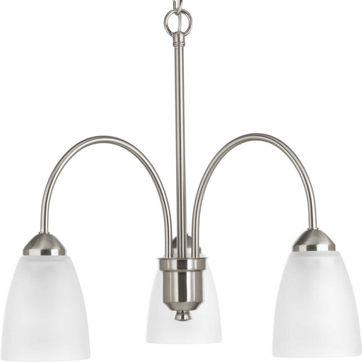 Gather Three Light Chandelier in Brushed Nickel