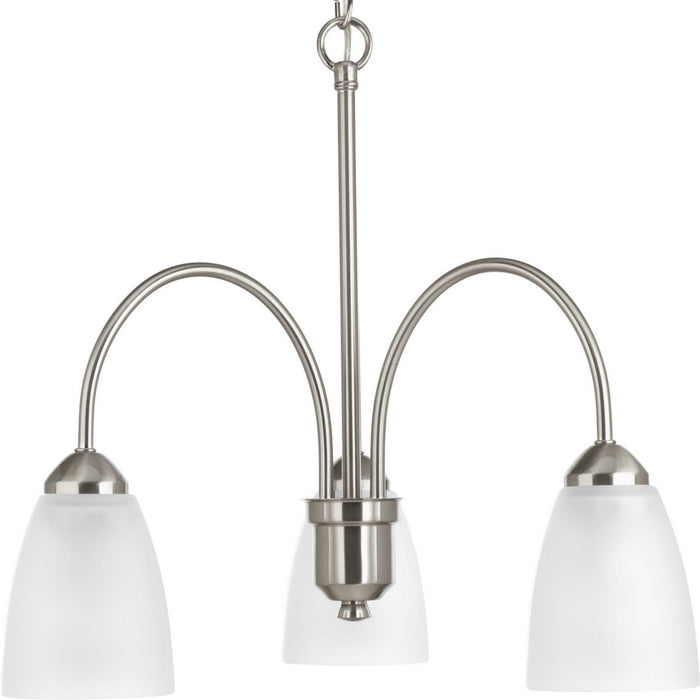 Gather Three Light Chandelier in Brushed Nickel