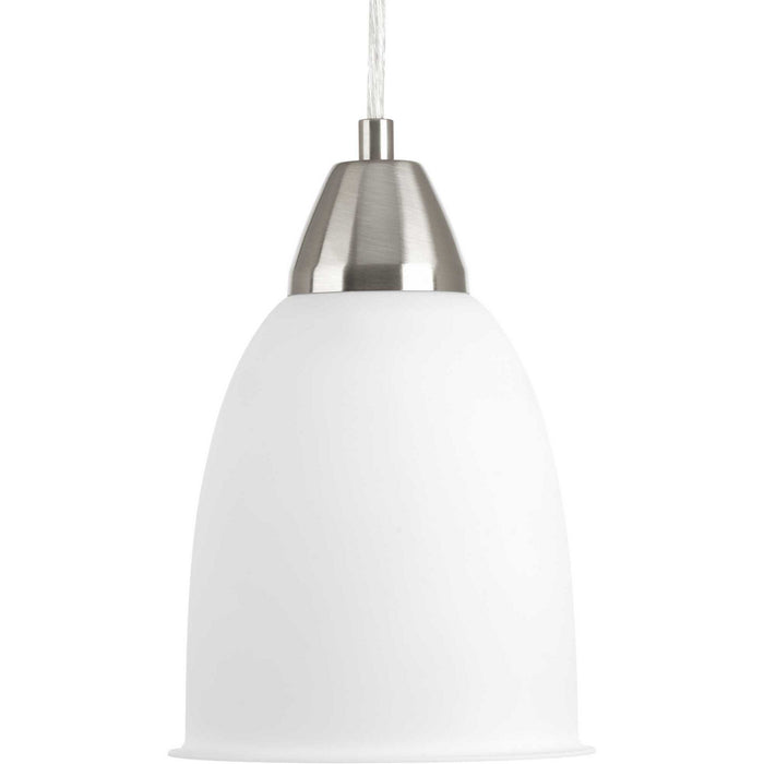 Simple 1-Light LED Pendant in Brushed Nickel
