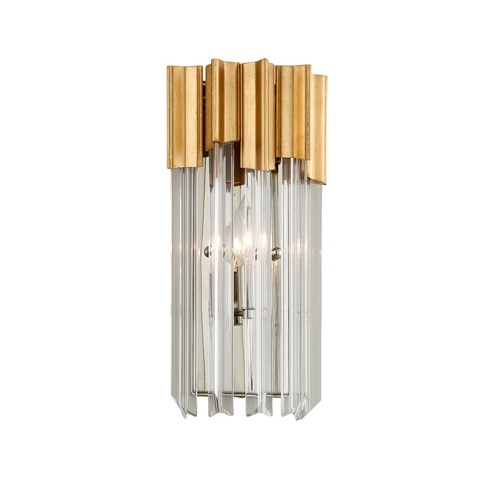 Charisma One Light Wall Sconce in Gold Leaf W Polished Stainless