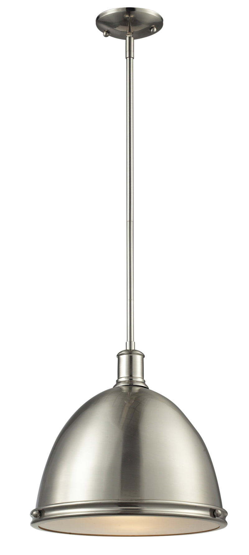 Mason 1 Light 13" Pendant, Metal Shades in Brushed Nickel