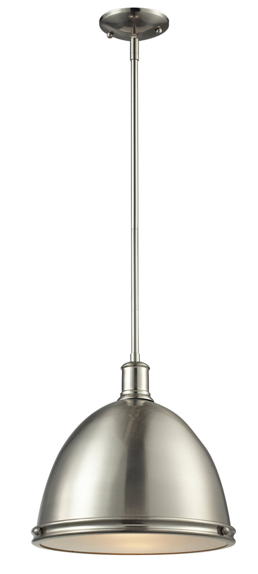 Mason 1 Light 13" Pendant, Metal Shades in Brushed Nickel