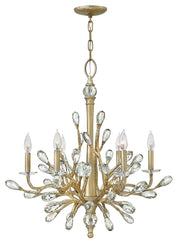 Eve 6-Light 26" Chandelier in Champagne Gold