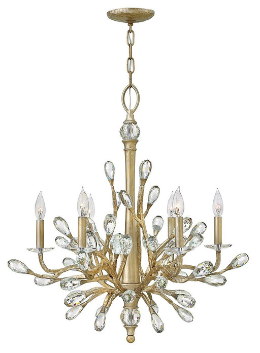 Eve 6-Light 26" Chandelier in Champagne Gold