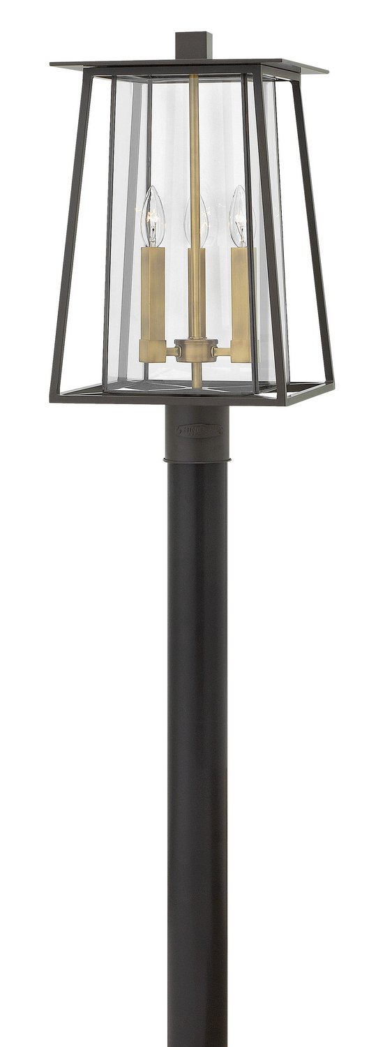 Walker 3-Light Outdoor Post Light in Buckeye Bronze