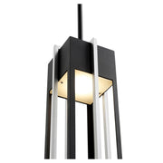 Al Fresco 18" LED Outdoor Pendant in Textured Black / Brushed Aluminum