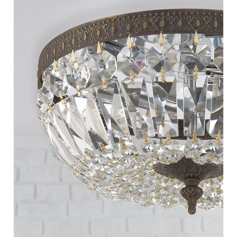 Waltham 3 Light 12" Flush Mount in English Bronze in a room setting