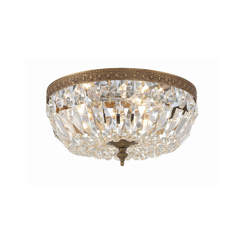Waltham 3 Light 12" Flush Mount in Olde Brass