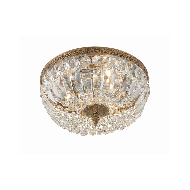 Waltham 3 Light 12" Flush Mount in Olde Brass