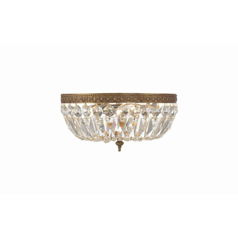 Waltham 3 Light 12" Flush Mount in Olde Brass
