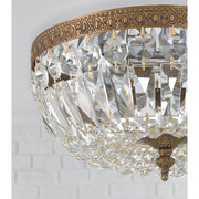 Waltham 3 Light 12" Flush Mount in Olde Brass in a room setting