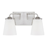 Braylon 2-Light Vanity in Brushed Nickel - Lamps Expo