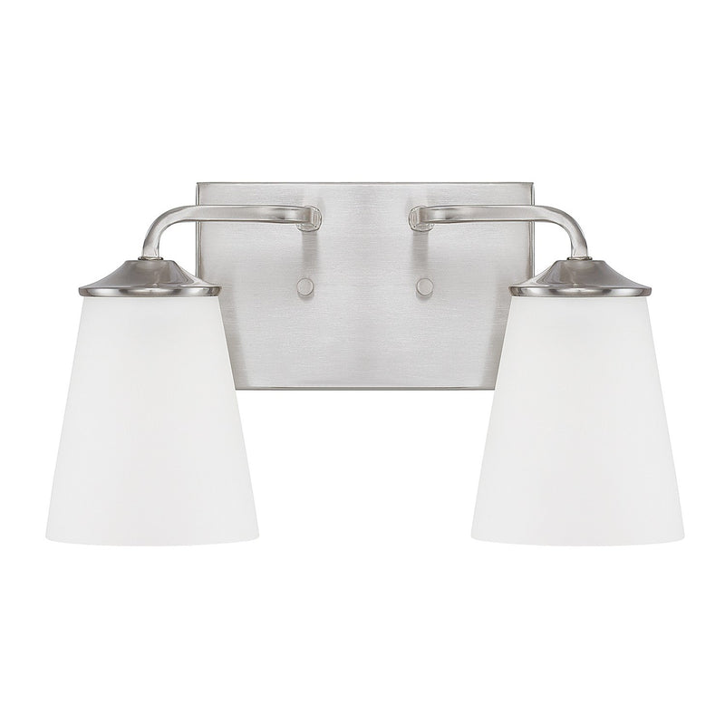 Braylon 2-Light Vanity in Brushed Nickel - Lamps Expo