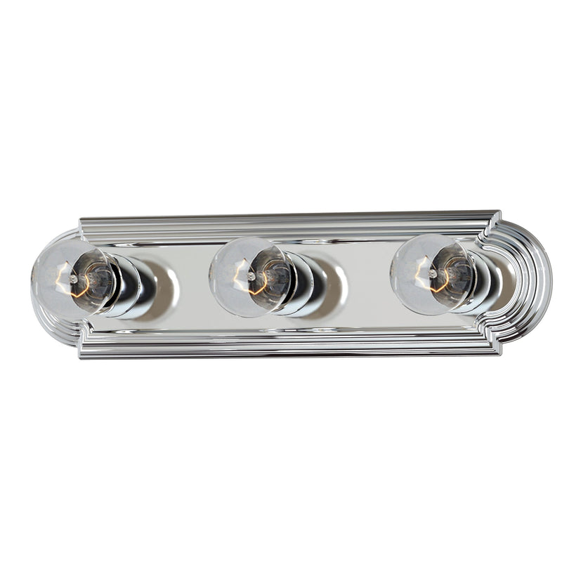 Essentials 3 Light Racetrack Bath Vanity Light in Polished Chrome