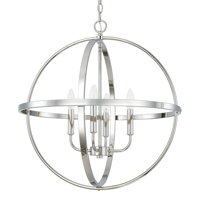 Hartwell 4-Light Pendant in Polished Nickel - Lamps Expo