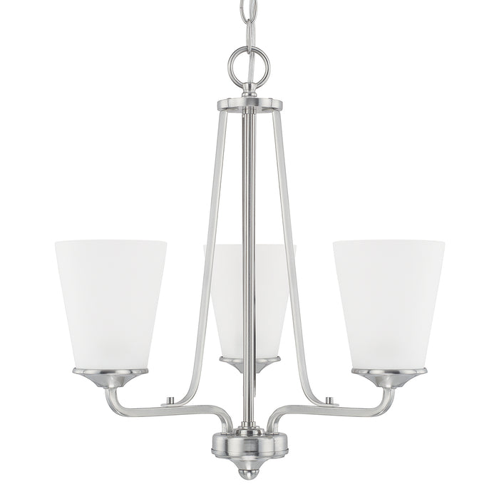 Braylon 3-Light Chandelier in Brushed Nickel - Lamps Expo