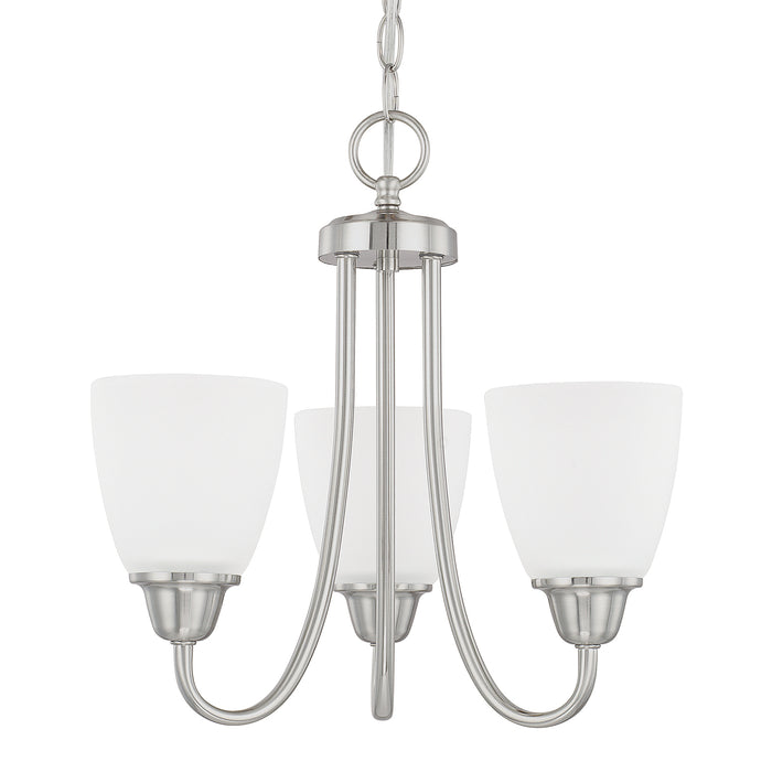 Trenton 3-Light Chandelier in Brushed Nickel - Lamps Expo
