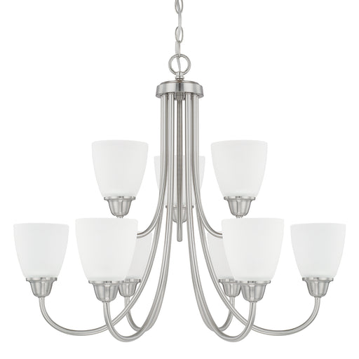 Trenton 9-Light Chandelier in Brushed Nickel - Lamps Expo
